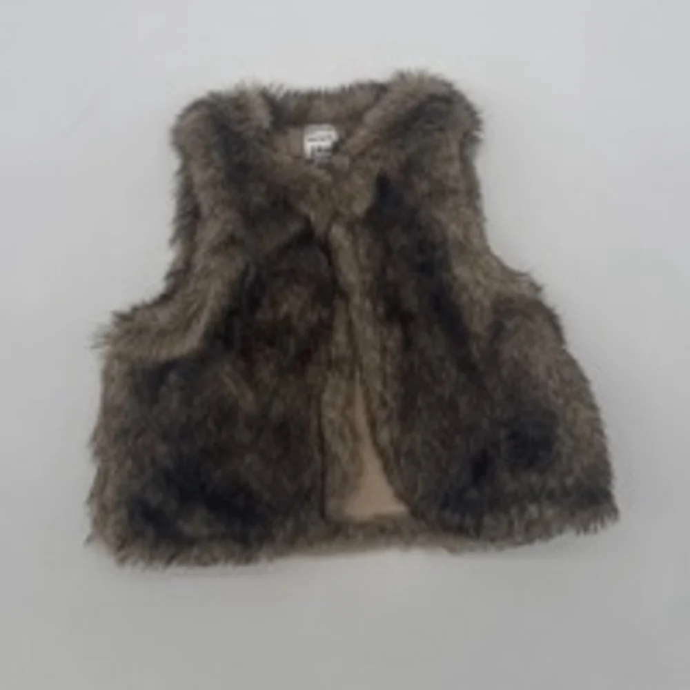Girls Carter's Vest Size 24M Brown Faux Fur